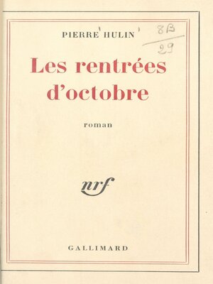 cover image of Les rentrées d'octobre